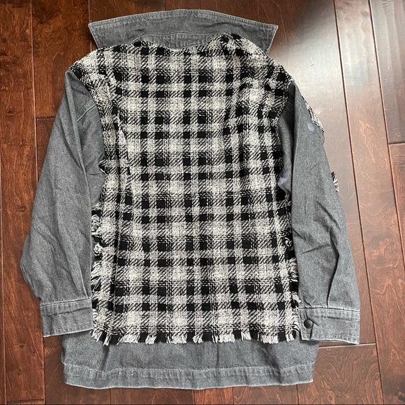 NWT Zara black checkered/plaid button down jacket - Picture 10 of 12